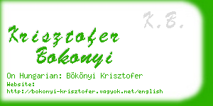 krisztofer bokonyi business card