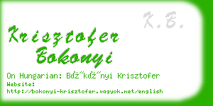 krisztofer bokonyi business card